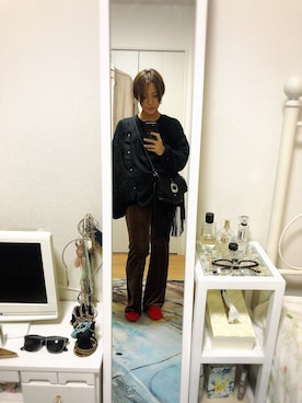 「GUコーデ」｜「アイテム（ノーカラージャケット）」を使った、kn☽︎‪︎.*·̩͙‬mさん（レディース・155cm）の秋コーディネート
