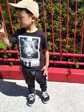 「OLD NAVY（オールドネイビー）のアイテム（キャップ）」を使った、ka,さん（キッズ・90cm）の秋コーディネート