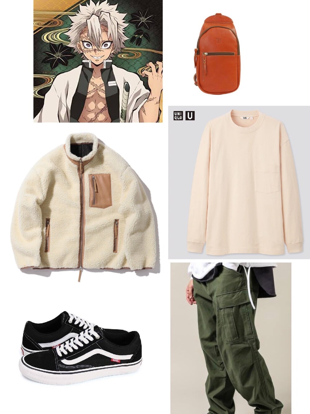 「不死川実弥、鬼滅の刃、実弥」｜「UNIQLOのアイテム（Tシャツ/カットソー、ホワイト系）」を使った、harukafu3vさん（メンズ・179cm）の春コーディネートの1枚目の写真