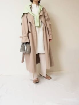 「肩掛け」｜「アイテム（チュニック）」を使った、annさん（レディース・157cm）の冬コーディネート