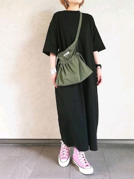 「TODAYFUL（トゥデイフル）のTODAYFUL(トゥディフル) ''Vintage Apron Sacoche'' ヴィンテージエプロンサコッシュ ／11821066（ショルダーバッグ）」を使った、annさん（レディース・157cm）の夏コーディネート