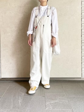 「チャックテイラー」｜「アイテム（サロペット/オーバーオール）」を使った、annさん（レディース・157cm）の春コーディネート