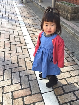 「1歳半」｜「アイテム（ワンピース/ドレス）」を使った、rinka♡さん（キッズ・80cm）の春コーディネート