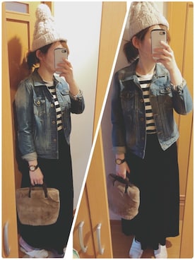 「スカーチョ」｜「アイテム（アナログ腕時計）」を使った、かなっぺさん（レディース・166cm）の冬コーディネート