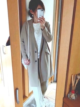 「JEANASIS（ジーナシス）のアイテム（チェスターコート）」を使った、かなっぺさん（レディース・166cm）の春コーディネート