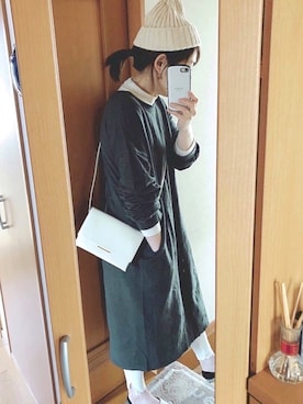 「ニコアンド」｜「アイテム（ニットキャップ/ビーニー）」を使った、かなっぺさん（レディース・166cm）の春コーディネート