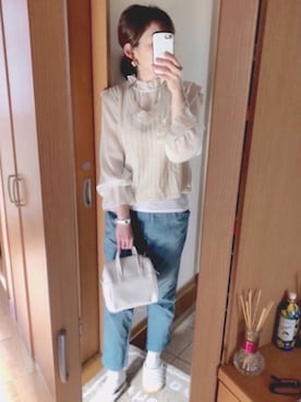「レプシィム(LEPSIM)」｜「アイテム（チノパンツ）」を使った、かなっぺさん（レディース・166cm）の春コーディネート
