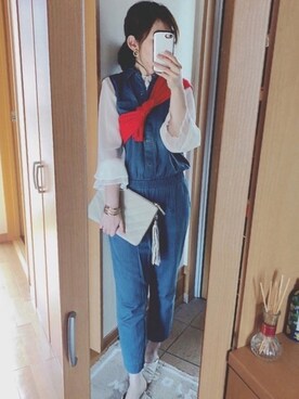 「レプシィム(LEPSIM)」｜「アイテム（オールインワン・サロペット）」を使った、かなっぺさん（レディース・166cm）の春コーディネート