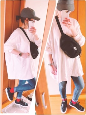 「くつした」｜「アイテム（アクセサリー）」を使った、かなっぺさん（レディース・166cm）の冬コーディネート