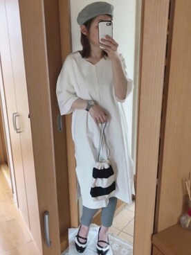 「rps（アールピーエス）のアイテム（ハンチング/ベレー帽）」を使った、かなっぺさん（レディース・166cm）の夏コーディネート