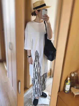 「スリット」｜「アイテム（アナログ腕時計）」を使った、かなっぺさん（レディース・166cm）の夏コーディネート