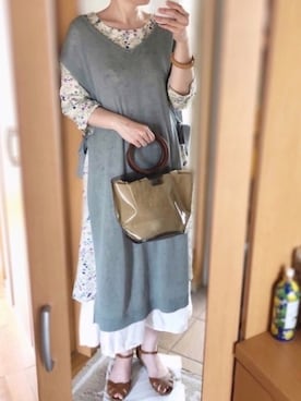 「MERLOT（メルロー）のアイテム（ハンドバッグ）」を使った、かなっぺさん（レディース・166cm）の夏コーディネート
