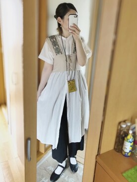 「SVEC（シュベック）のカンフーシューズ kung fu Shoes / ストラップパンプス（バレエシューズ）」を使った、かなっぺさん（レディース・166cm）の秋コーディネート