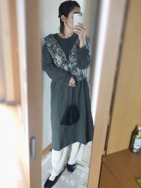 「SVEC（シュベック）のカンフーシューズ kung fu Shoes / ストラップパンプス（バレエシューズ）」を使った、かなっぺさん（レディース・166cm）の秋コーディネート