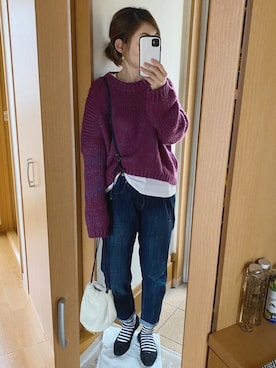 「ニコアンド」｜「アイテム（バレエシューズ）」を使った、かなっぺさん（レディース・166cm）の秋コーディネート