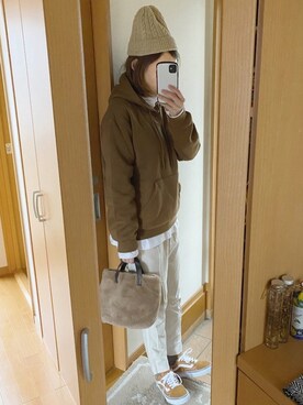 「レプシィム(LEPSIM)」｜「アイテム（パーカー）」を使った、かなっぺさん（レディース・166cm）の冬コーディネート