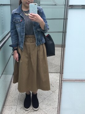 「skirt」｜「アイテム（デニムジャケット）」を使った、Starfishさん（レディース・156cm）の春コーディネート