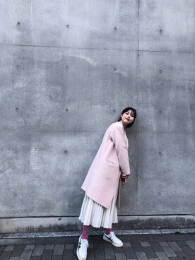 スカート ベージュ系 を使った ピンクコート の人気ファッションコーディネート Wear
