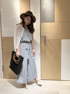 「アイテム（サンダル、ピンク系）」を使った、koizumiさん（レディース・156cm）の春コーディネート