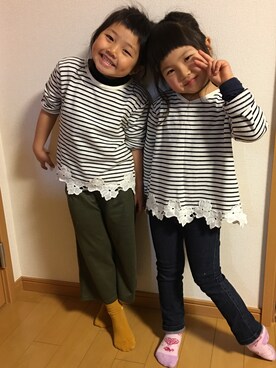 「仲良しコーデ」｜smileさん（キッズ・100cm）の冬コーディネート