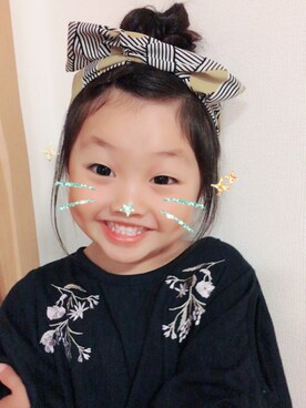 「Birthday（バースデイ）のアイテム（T Shirts、ブルー系）」を使った、smileさん（キッズ）の夏コーディネート