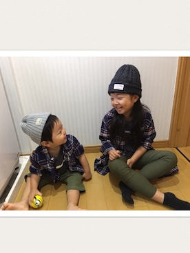 「無印良品（ムジルシリョウヒン）のアイテム（Shirts、その他）」を使った、smileさん（キッズ）の秋コーディネート
