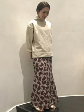 「SHIPS（シップス）のアイテム（スウェット）」を使った、田中さん（レディース・155cm）の春コーディネート