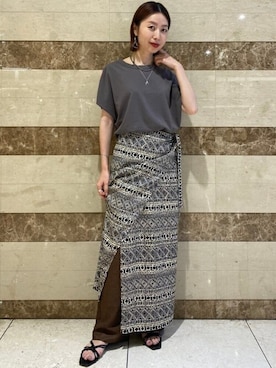 「ラップスカート」｜許さん（レディース・160cm）の夏コーディネート