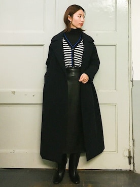「アイテム（その他アウター、ブルー系）」を使った、許さん（レディース・160cm）の冬コーディネート