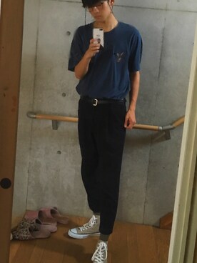 「Yves Saint Laurent（イヴサンローラン）のアイテム（レッグウェア）」を使った、渡邊涼さん（メンズ・176cm）の夏コーディネート