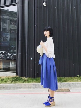 「花見コーデ」｜「アイテム（アクセサリー）」を使った、Ingridさん（レディース・172cm）の春コーディネート