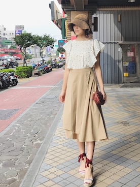 「ras（ラス）のアイテム」を使った、Ingridさん（レディース・172cm）の夏コーディネート