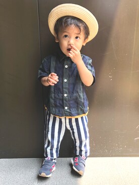 「RAGMART（ラグマート）のアイテム（パンツ）」を使った、RUI74oさん（キッズ・80cm）の夏コーディネート