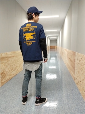 「アーミー」｜Kさん（メンズ・179cm）の冬コーディネート