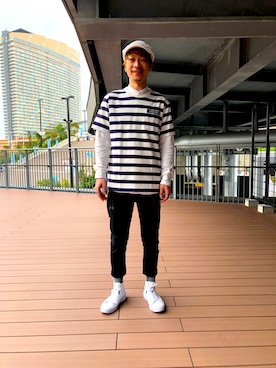 「AVIREX（アヴィレックス）のアイテム（ハンチング/ベレー帽）」を使った、Kさん（メンズ・178cm）の夏コーディネート
