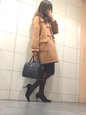 「SHIPS（シップス）のアイテム（ダッフルコート）」を使った、Piyokoさん（レディース・164cm）の冬コーディネート