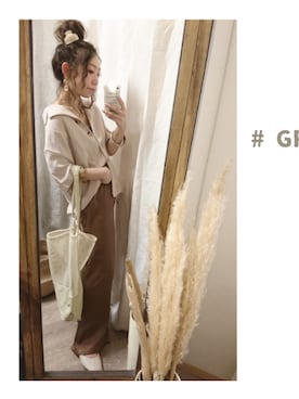 「サテンパンツ」｜「アイテム（セットアップ）」を使った、and_LaLaLa_ootdさん（レディース・148cm）の春コーディネート