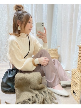 「mayblue（メイブルー）のアイテム」を使った、and_LaLaLa_ootdさん（レディース・148cm）の冬コーディネート