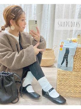 「titivate（ティティベイト）のアイテム（ブルゾン）」を使った、and_LaLaLa_ootdさん（レディース・148cm）の冬コーディネート