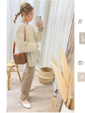 「ショート丈トップス」｜「アイテム（PC・スマホグッズ/家電）」を使った、and_LaLaLa_ootdさん（レディース・148cm）の春コーディネート