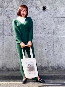 「MERCURYDUO（マーキュリーデュオ）のアイテム（トートバッグ）」を使った、さ〜ちゃんさん（レディース・161cm）の春コーディネート