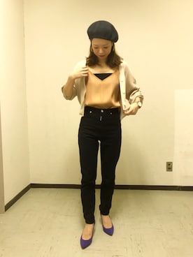 「ADAM ET ROPE'（アダムエロペ）のアイテム（ハンチング/ベレー帽）」を使った、misaさん（レディース・157cm）の夏コーディネート