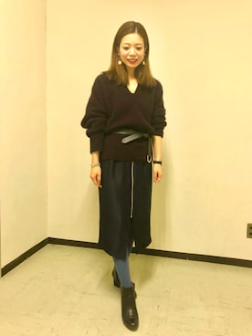 「アダムエロペ」｜「アイテム（ブーツ）」を使った、misaさん（レディース・157cm）の秋コーディネート