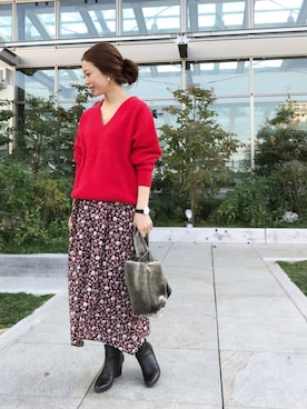 「アダムエロペ」｜「アイテム（ブーツ）」を使った、misaさん（レディース・157cm）の秋コーディネート