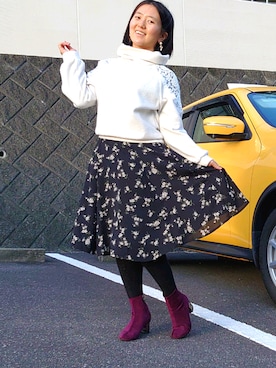「Honeys（ハニーズ）のアイテム（その他トップス）」を使った、ゆうなさん（レディース・152cm）の冬コーディネート