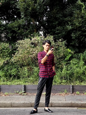 「黒パンツ」｜L8Rさん（メンズ・181cm）の秋コーディネート