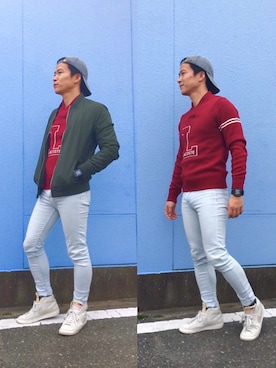 「アイテム（ブルゾン）」を使った、もーやんさん（メンズ・167cm・30代）の冬コーディネート