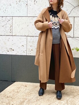 「piccin」｜「アイテム（チェスターコート）」を使った、PICCIN PRESSさん（レディース・164cm）の冬コーディネート