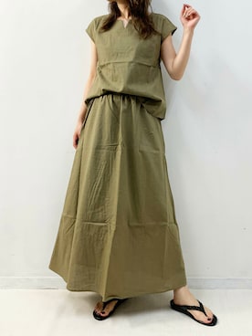 「piccin」｜「アイテム（セットアップ）」を使った、PICCIN PRESSさん（レディース・164cm）の夏コーディネート