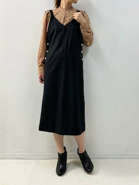 「piccin」｜「アイテム（ジャンパースカート）」を使った、PICCIN PRESSさん（レディース・164cm）の夏コーディネート